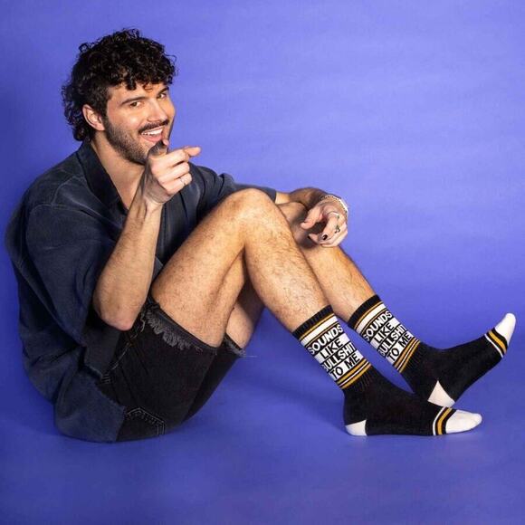 SOUNDS LIKE BULLSHIT TO ME Socks Gumball Poodle Unisex Ribbed Gym Crew Socks NEW - Picture 3 of 11